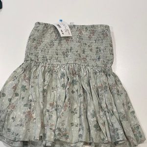 Sky to moon smocked green high waisted skirt
